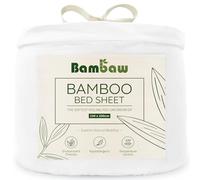 Bambaw Sabana Bajera Bambu Cama 150 cm, Bolsillo de 35cm, Sabanas de Bambu 150x200 cm, Sabanas Verano Suaves Antiacaros, Sábana Bajera Hipoalergenico y Sostenible, Certificado Oeko-Tex (Blanco)