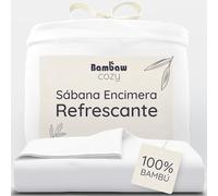 Bambaw Sábana Encimera Bambu Cama 150/160 cm, 240x290 cm, Sabanas Enfriadoras para Verano, Sabanas Que Dan Frio, Antialérgicas, Antiácaros y Suaves (Blanco)