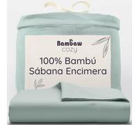Bambaw Sabana Encimera Cama 150 Bambu y 160 cm, 240x290 cm, Sábanas Refrigerantes y Termorreguladoras, Sabana Bambú Antisudor, Ropa de Cama Antiácaros e Hipoalergénica (Verde Agua)