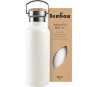 Bambaw Botella térmica 500ml, Botella agua blanca, Botella agua acero inoxidable 500ml, Botella agua gimnasio, Cantimplora acero inoxidable, Botella deportiva - Blanco polar
