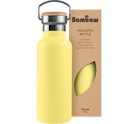 Bambaw - Botella isotérmica (750 ml, botella de deporte, color amarillo, termo inox, botella de metal, botella sin BPA, botella de agua reutilizable, color amarillo imperial