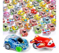 Bambebe 50PCS Coches de Juguetes para Niños 2 años, Mini Vehículosn, Coches Bebe 12 18 Meses, Pull Back Car Toy