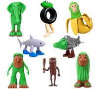 Bambebe Italian Brainrot Figuras Juego de 8 - Tralalero Tralala, Tung Tung Tung Sahur, BRR BRR Patapim y más - Divertidos memes figuras de animales para coleccionar y decorar para niños y adultos