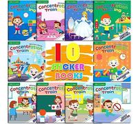 Bambebe Juegos de Libros de Pegatinas, 10 Piezas Libro Pegatinas Reutilizables de Niños 2 3 4 5 6 años, Pegatinas Infantiles, Regalos Detalles Cumpleaños Niños Colegio, Juguetes Educativos Quiet Book