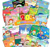 Bambebe Juegos de Libros de Pegatinas Reutilizables - 20 Piezas para Niños 2-6 Años - Regalos Cumpleaños, Juguetes Educativos, Quiet Book