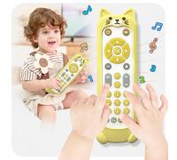 Bambebe Juguete de Control Remoto de TV para Bebés con Luz y Sonido, Juguetes Musicales para Niños, Juguetes con Sonido Sensorial Regalos de Educación Temprana para Niños y Niñas (Gato Blanco)