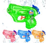 Bambebe Pistolas de agua para niños, paquete de 4 minipistolas de agua con mando a distancia, larga distancia, pequeñas pistolas con gatillo para niños y niñas, verano, piscina al aire libre, playa