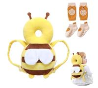 Bambebe Soporte para la Cabeza del Bebé Ajustables Anti-Caídas Almohada Protección Bebé Protector de Cabeza Casco de Protección para Bebe(Abeja)