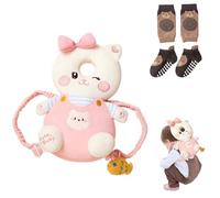 Bambebe Soporte para la Cabeza del Bebé Ajustables Anti-Caídas Almohada Protección Bebé Protector de Cabeza Casco de Protección para Bebe(Gato)