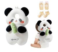 Bambebe Soporte para la Cabeza del Bebé Ajustables Anti-Caídas Almohada Protección Bebé Protector de Cabeza Casco de Protección para Bebe(Panda)