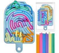 Bambebe Tablero Sensorial de Silicona Doble Cara con 12 Cordones y Bolsa, Juguete Antiestrés para Niños 3+ y Adultos, Fidget Toy para Autismo, TDAH, Ansiedad, Juego Educativo Sensorial de Viaje