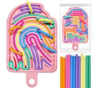 Bambebe Tablero Sensorial de Silicona Doble Cara con 12 Cordones y Bolsa, Juguete Antiestrés para Niños 3+ y Adultos, Fidget Toy para Autismo, TDAH, Ansiedad, Juego Educativo Sensorial de Viaje