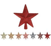 Bambelaa! Punta de árbol de Navidad roja, estrella, decoración festiva, aprox. 18 cm