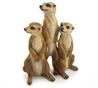 Bambelaa! Set de 3 figuras de familia de suricatos para jardín, decoración para exteriores (aprox. 15,5 x 7,5 x 20,5 cm)
