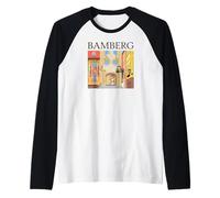 Bamberg, Baviera, Sur de Alemania, Dibujo a Mano Camiseta Manga Raglan