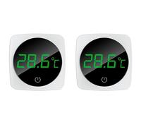 Bamberg Termómetro de acuario de 2 piezas, sensor de temperatura con una precisión de ± 0,9 °C, ABS blanco, pantalla táctil 5S Refresh, HD Digital