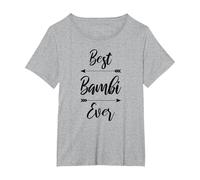 Bambi Camiseta, Mujer Tallas Grandes, Gris Jaspeado, 1XL Grande