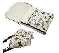Bambini Mundo nevera Oferta Muff + Saco de invierno 108 cm - de lana de cordero para cochecito, Buggy, rueda colgante, trineo - Búho Eule $13