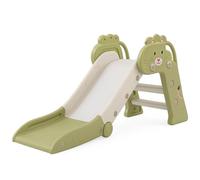 Bambini Tobogán Infantil Exterior Interior Plegable 1-4 Años - Tobogán para Niños con Certificado CE, Estructura Estable, Escalones Antideslizantes, Montaje Rápido, 112x49x55 cm, Verde/Blanco