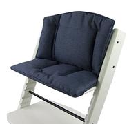 BambiniWelt Cojín de asiento para trona Stokke Tripp Trapp, en 14 colores, jaspeado, asiento de 2 piezas, funda, cojín de repuesto marine