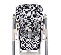 Bambiniwelt - Funda de repuesto para asiento de coche, compatible con Peg Perego Prima Pappa-Diner (cuadros negros y blancos)