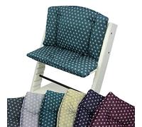 BambiniWelt - Juego de cojines de asiento para trona Stokke Tripp Trapp, 2 piezas, cojín de repuesto, estrellas, verde oliva