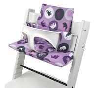 BambiniWelt - Juego de cojines de asiento para trona Stokke Tripp Trapp, cojín de repuesto, 2 piezas (elefantes morados), XX