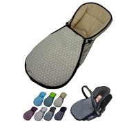 BambiniWelt Saco de invierno para capazo - Compatible con Maxi Cosi Grupo 0+ - de forro polar térmico lavable - Caliente, suave y universal para arnés de 3 puntos, color beige