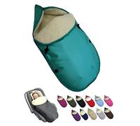 BambiniWelt - Saco de invierno para capazo y asiento de coche infantil, universal, para sistemas de arnés de 3 y 5 puntos, grupo 0+, lana de cordero, lavable, cálido y cómodo para viajar, color
