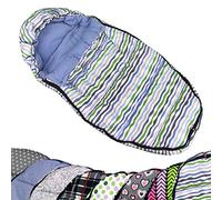 Bambiniwelt - Saco de invierno para cochecito, silla de paseo o trineo (forro polar, universal, 110 cm) azul blau grün Streifen