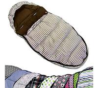 Bambiniwelt - Saco de invierno para cochecito, silla de paseo o trineo (forro polar, universal, 110 cm) marrón braun weiß karriert