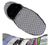 Bambiniwelt - Saco de invierno para cochecito, silla de paseo o trineo (forro polar, universal, 110 cm) negro schwarz weiße Karos