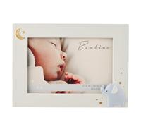 Bambino by Juliana Marco de fotos horizontal rectangular blanco con icono de elefante, 15,24 x 10,16 cm, marco de regalo y exhibición para celebrar bebés recién nacidos, recuerdos, familia y amor.