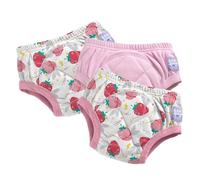 Bambino Mio Calzoncillos de Aprendizaje Reutilizables para bebé y niño pequeño, Pack de 3, 3-4 años, Super Fresas Rosas - niños y niñas, Ropa Interior Lavable, Marca británica