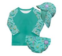 Bambino Mio Conjunto de pañales de natación reutilizables para bebé y niño pequeño unisex (2-3 años) COCODRILO ASTUTO, protección UPF 40+ | pañales de baño, camiseta y gorro de baño