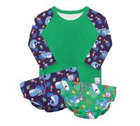 Bambino Mio, Set de natación Reutilizable de 3 Piezas - Exploradores Marinos, 6-12 Meses, Camiseta de baño y 2 pañales de natación, UPF 40+