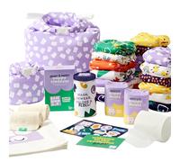 Bambino Mio, Juego de pañales reutilizables, paquete de 20 pañales, forros, refuerzos, bolsas húmedas y limpiador (Brave)
