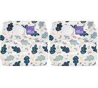 Bambino Mio, Miosolo Classic pañal reutilizable todo en uno - Hojitas, ecológico, libre de químicos, súper suave y ajustable talla única (Paquete de 2)