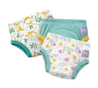 Bambino Mio, pack de 3 calzones de entrenamiento reutilizables (3-4 años) CIELOS AZULES - ropa interior para dejar el pañal, pantalones papa niños y niñas, niños pequeños