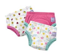 Bambino Mio, pack de 3 calzones de entrenamiento reutilizables (3-4 años) FIESTA EN EL JARDÍN - ropa interior para dejar el pañal, pantalones papa niños y niñas, niños pequeños