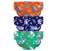 Bambino Mio, pañal bañador reutilizable, pack de 3, Pañales para Bebés Lavables - 0-6 meses, Amigos del mar, unisex para niños y niñas, para bebés y niños