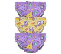 Bambino Mio, Pañal Bañadores Reutilizable, 3 piezas, Pañales para Bebés Lavables (0-6 meses, Mantarraya Morada) - Unisex para niños y niñas, bebés y niños pequeños