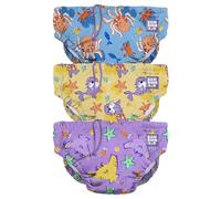 Bambino Mio, Pañal Bañadores Reutilizable, 3 piezas, Pañales para Bebés Lavables (2-3 años, Amigos de la Playa) - Unisex para niños y niñas, bebés y niños pequeños