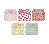 Bambino Mio Paquetes de 5 pañales reutilizables Miosolo Classic (VIDA DE INSECTOS) - pañales de tela «todo en uno», pañales lavables de talla única, resistentes a las fugas y absorbentes