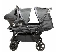Bambisol BAM3159059052847 Cochecito Doble Gemelo, Silla de Coche I-Size, 4 Ruedas - Negro
