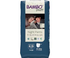 Bambo Nature Dreamy Night Pants - Pañales (niños de 8 a 15 años, 35 a 50 kg), 10 unidades, pañales ecológicos que mantienen las camas secas toda la noche, pañales de entrenamiento para dominadas