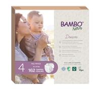 Bambo Nature Pañales de bebé ecológicos de alta calidad, tamaño 4, (15 - 35 libras), 162 unidades, (6 paquetes de 27)