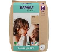 Bambo Nature Pañales ecológicos de alta calidad, pañales sostenibles con etiqueta ecológica, protección mejorada contra fugas, seguros y cómodos, pañales de bebé seguros y cómodos, tamaño 5 (12-18