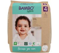 Bambo Nature Pañales ecológicos de, sostenibles con etiqueta ecológica, protección mejorada contra fugas, seguros y cómodos, para bebé, tamaño 4 (15-31'