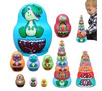 Bambole Che nidificano per Ragazze - Set di bambole Russe Set di bambole Russe antiurto resistenti al calore, bambole Russe di Dinosauro impilabili